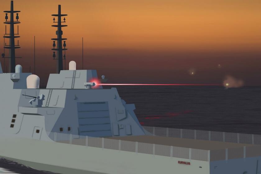 Artist's rendering a ship-borne laser weapon