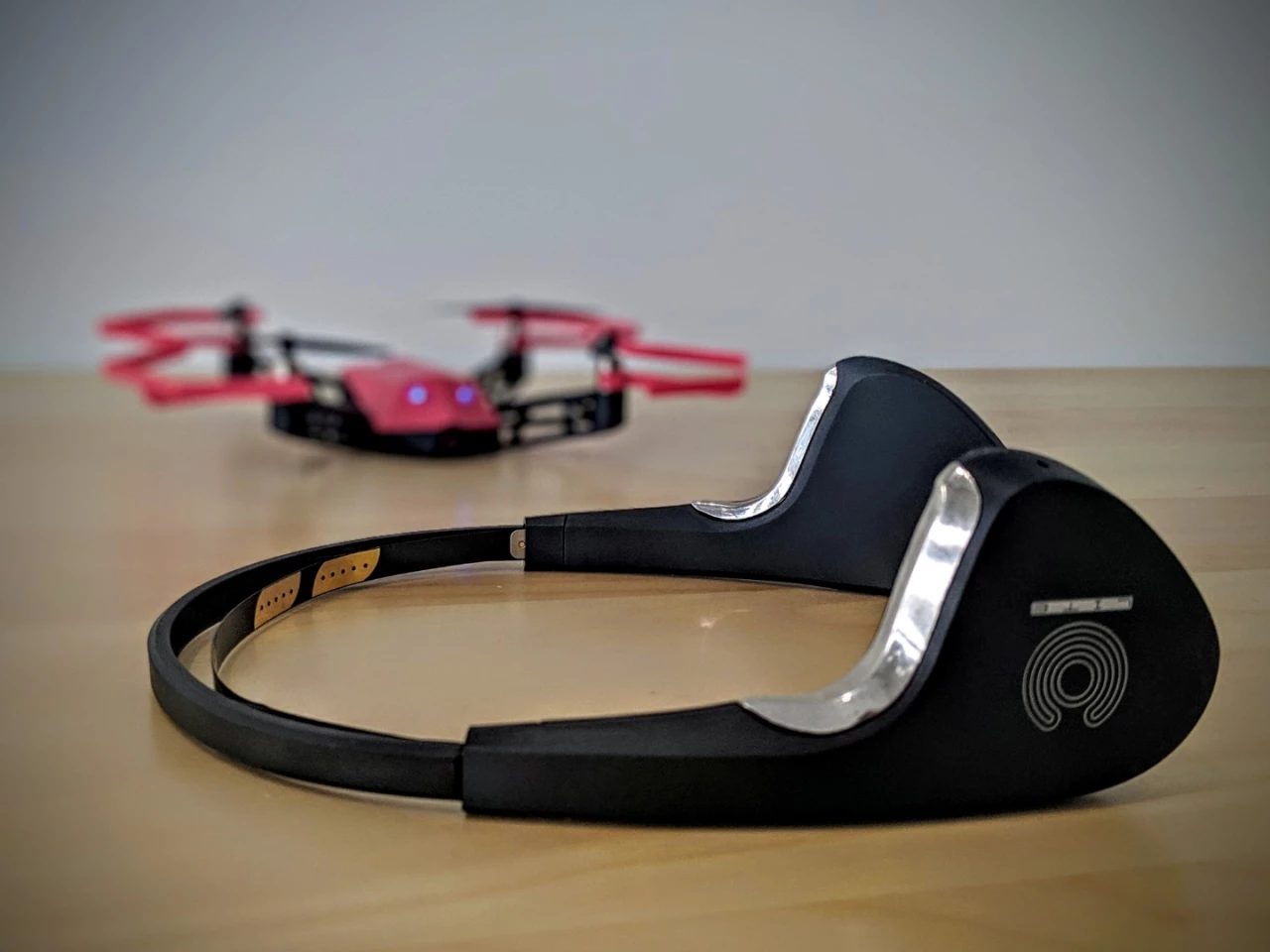 The UMind headset combines EEG, EOG, EMG, gyroscopic and accelerometer sensors to work out what you want the drone to do