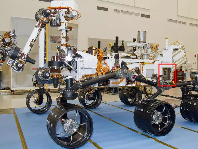 Location of DAN package on Curiosity rover(Image: NASA/JPL-Caltech)