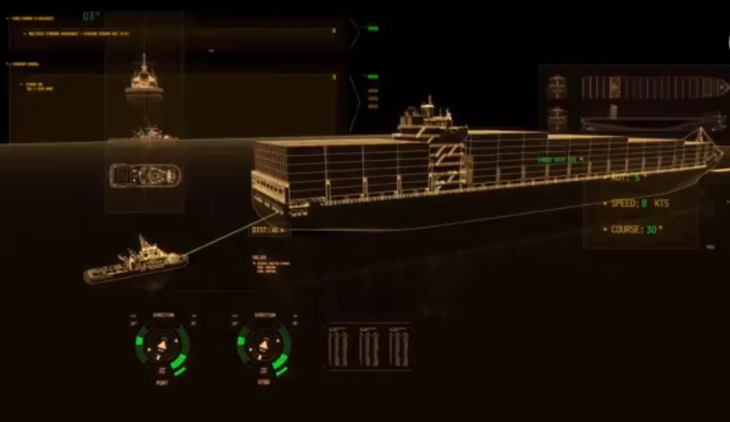 The heads-up display shows information from other ships