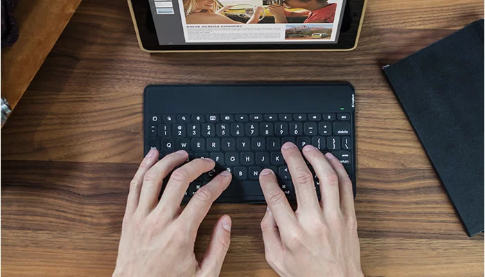 Typing on Logitech's new Key-to-go Bluetooth keyboard