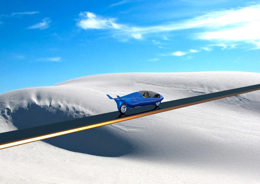 Acabion foresees elevated roadways will be needed to accommodate the streamliner's speed