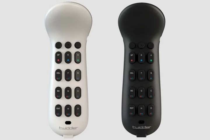 The one-handed Twiddler3 is a keyboard, mouse, and macro manager in a compact package