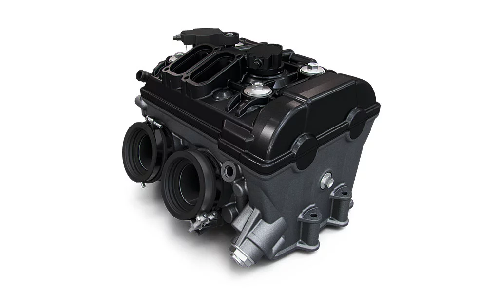 The LC8c is KTM's first parallel twin engine displacing 799cc and pushing out 105 hp (79 kW) and 64 ft-lb (86 Nm) of torque