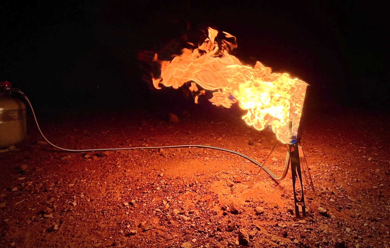 Flip the Tripod Torch dial and enjoy a veritable bonfire
