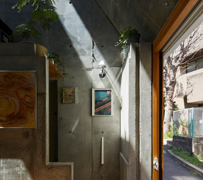 To save space most of the home's features have been built into the solid structure of the home