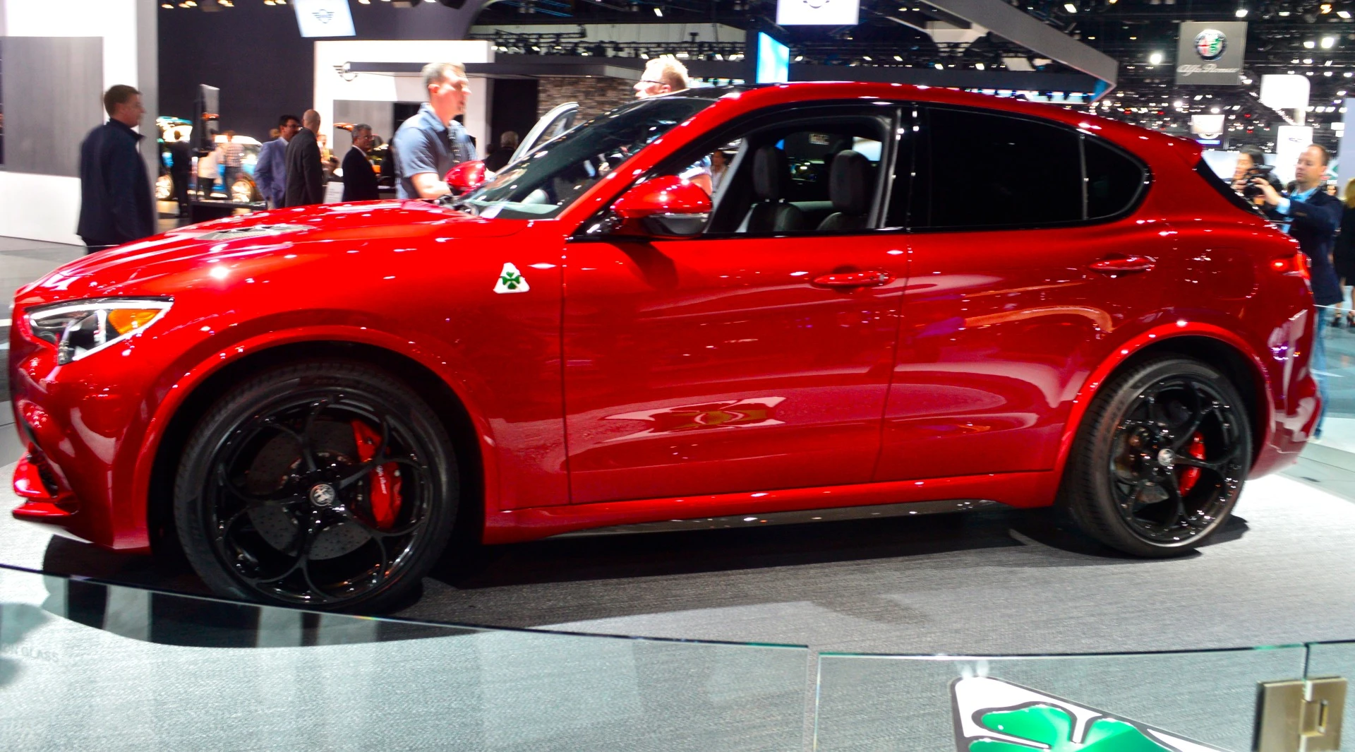 The flashiest all-new SUV of the show, the Alfa Romeo Stelvio makes its world debut