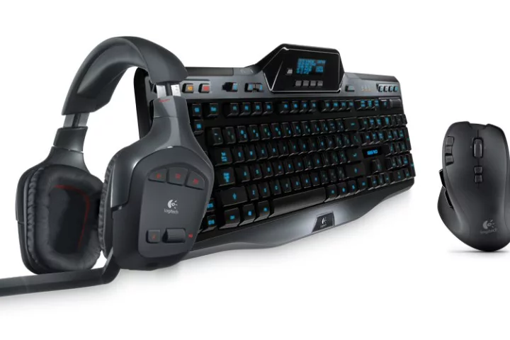 Logitech has added a wireless surround sound headset, a 13-button mouse and a keyboard complete with stats updating LCD to its G-Series gaming range