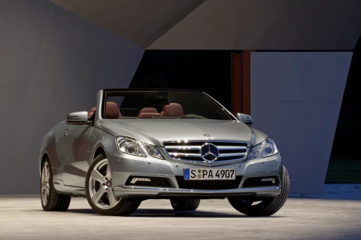 The Mercedes-Benz 2011MY E-Class Cabriolet, on display at the Detroit Auto Show