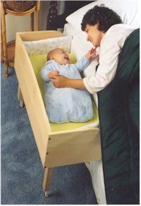 Baby Bunk sleeper positions baby right next to your bed for convenient feeding and comforting