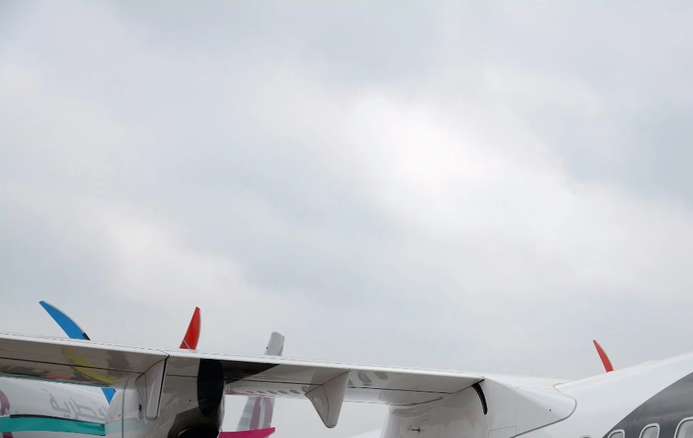 An ATR-600 series aircraft on display at the Paris Air Show