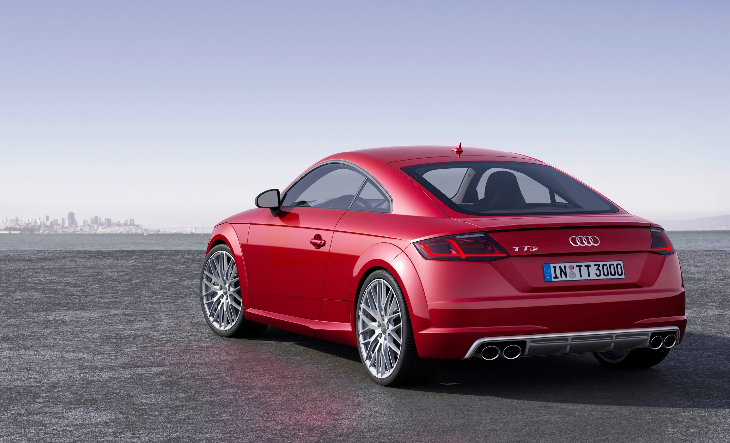 The TT’s tail end features an active spoiler that deploys at 75 mph (120 km/h) to assist with downforce (Photo: Audi)