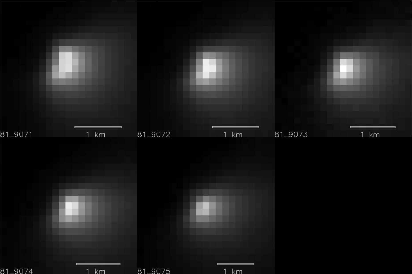 Five images of comet C/2013 A1 Siding Spring taken by the Mars Reconnaissance Orbiter (Image: NASA/JPL-Caltech/University of Arizona)