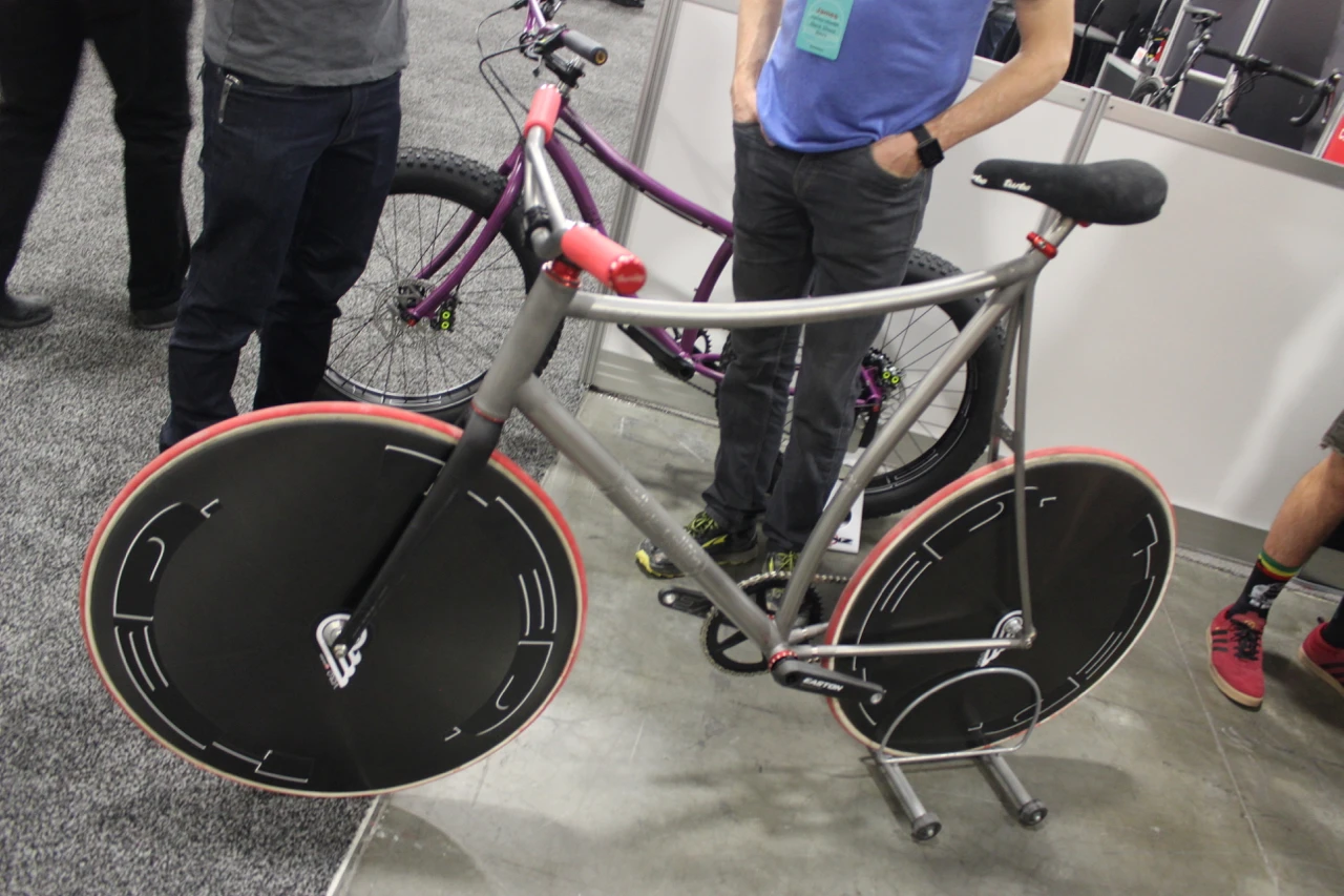 Is it a track bike or a BMX? It's actually an employee's personal commuter, from Black Sheep