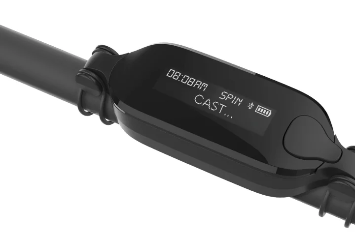 The Smart Rod Sensor has an LED display, and also transfers fishing data via Bluetooth to a smartphone app