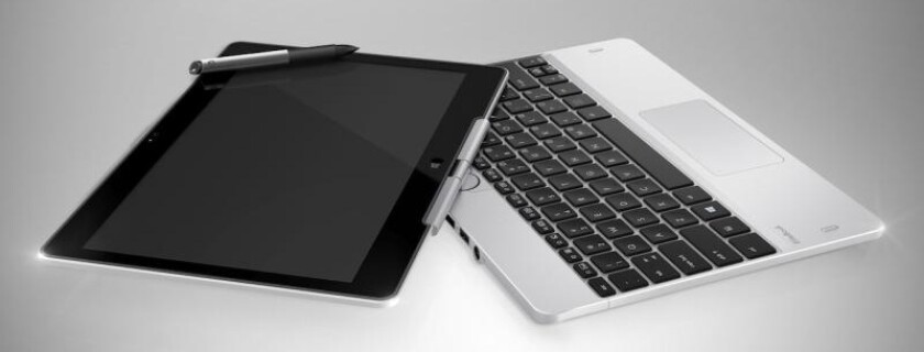 HP's EliteBook Revolve features a rotating hinge to switch between laptop and tablet form factors