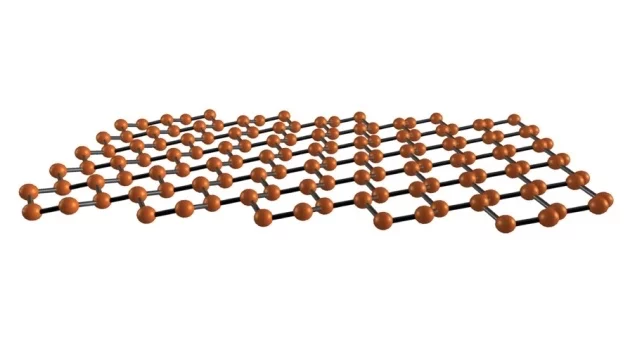 Silicene, an atom-thin form of silicon that holds promise for super-fast computing, has a structure called a buckled honeycomb lattice