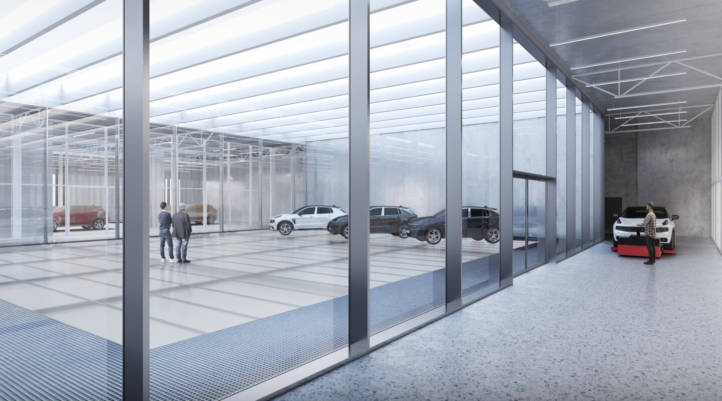 The Geely Design Center's interior will measure 14,000 sq m (roughly 150,500 sq ft), spread over four floors
