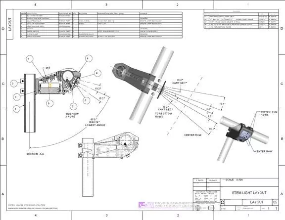 Technical drawings of the StemLite