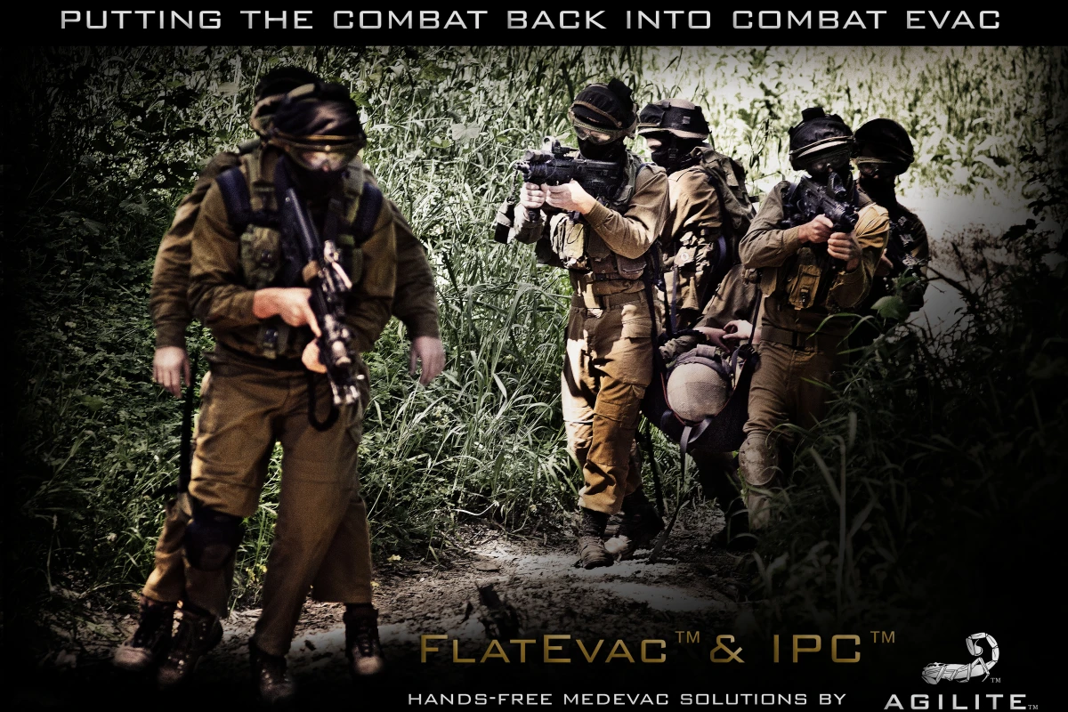 The FlatEvac (right) allows soldiers to maintain readiness (Photo: Michael Alvarez-Pereyre)