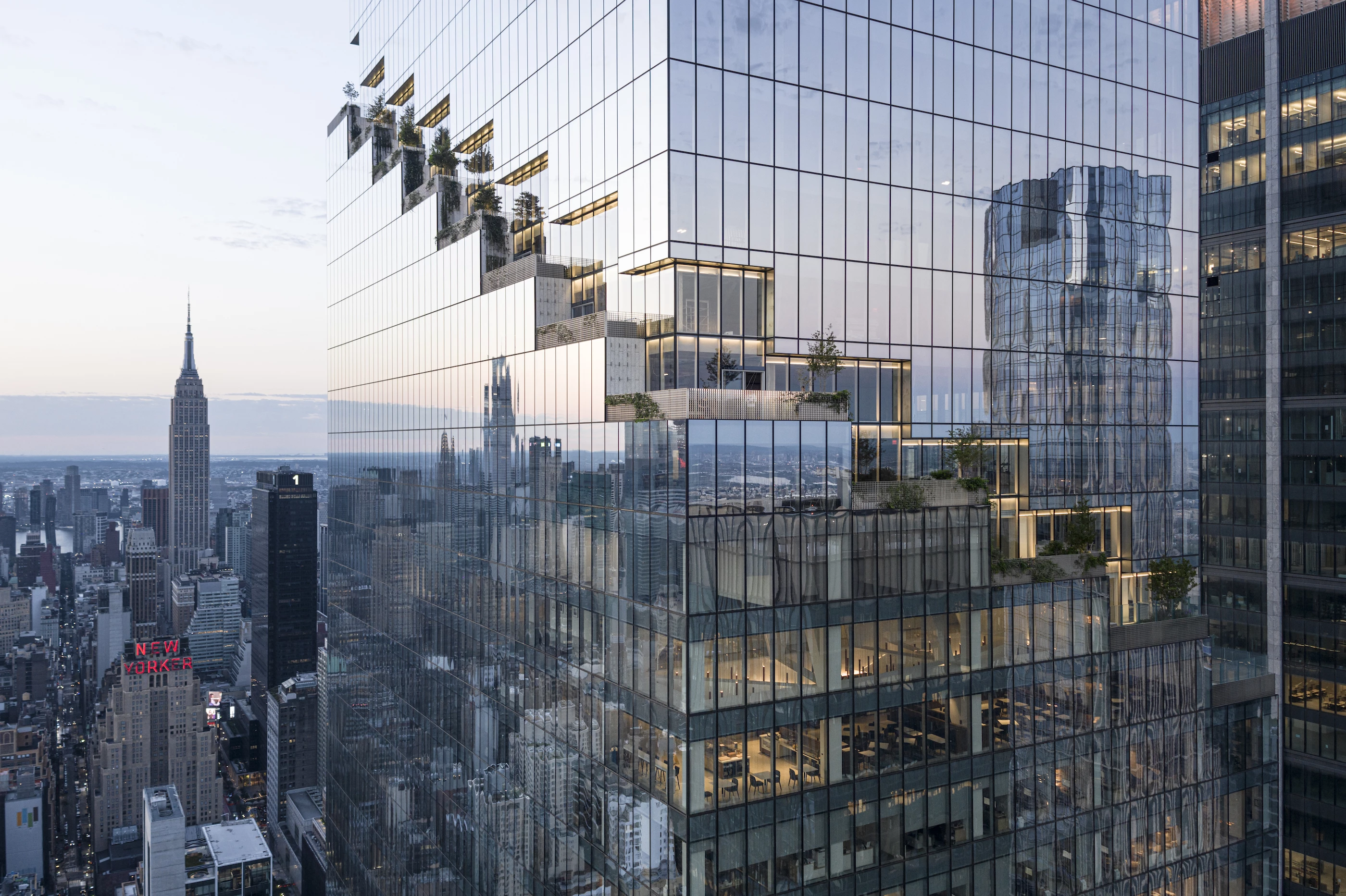 The Spiral features greenery filled outdoor terraces that are accessible from every one of its 66 floors