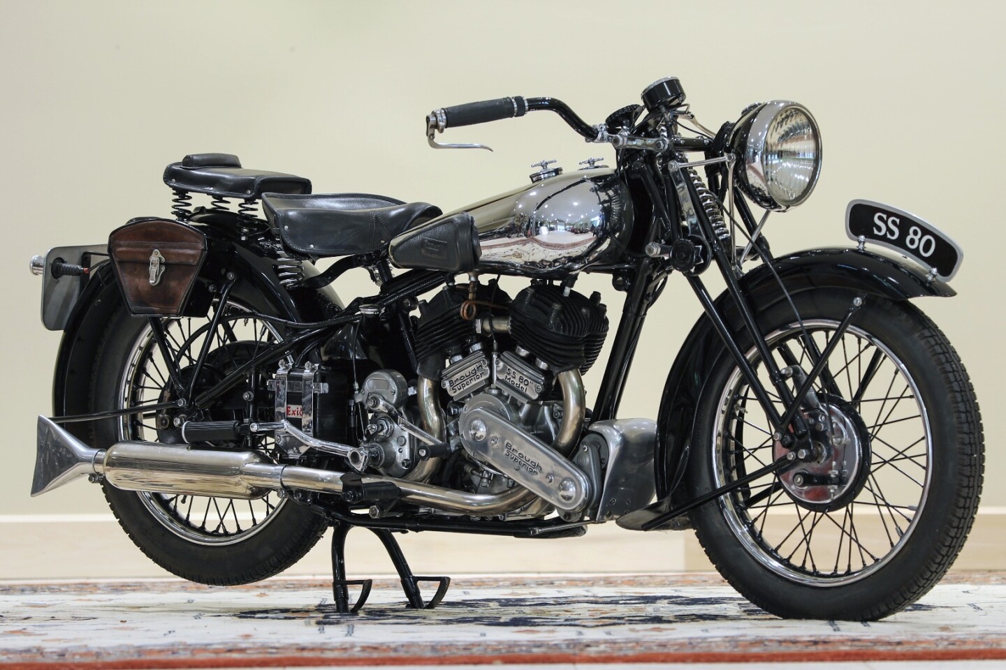 From the Allen Smith Collection, this 1939 Brough Superior SS80 comes complete with full history and documentation, matching numbers, and a heritage that includes time in the Steve Klein collection and as an exhibit at the Australian Motorcycle Museum. Sold for $81,400 against an estimate of $80,000 to $120,000. Official Auction Description