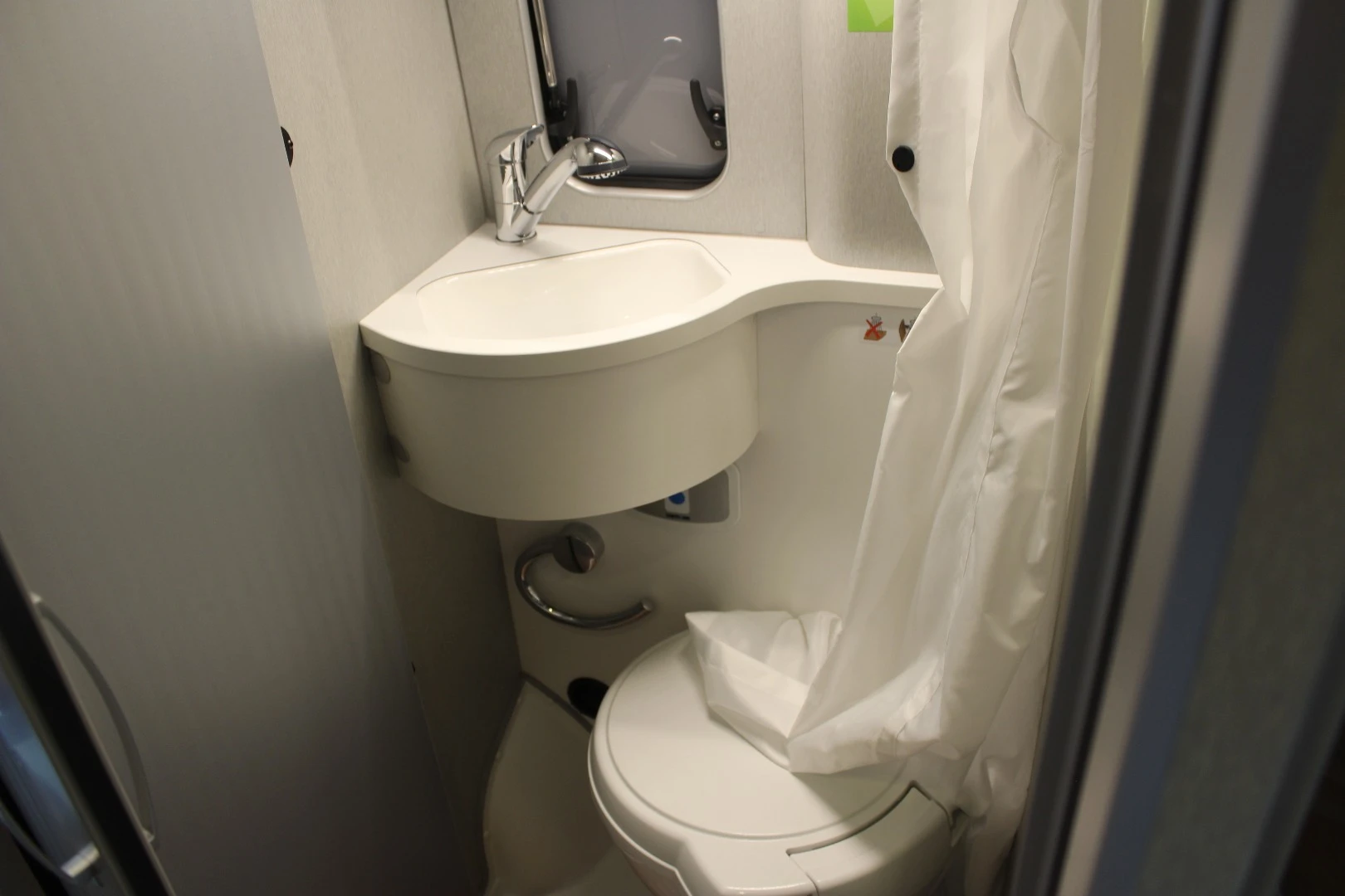 Inside the Hymercar Free Blue Evolution bathroom