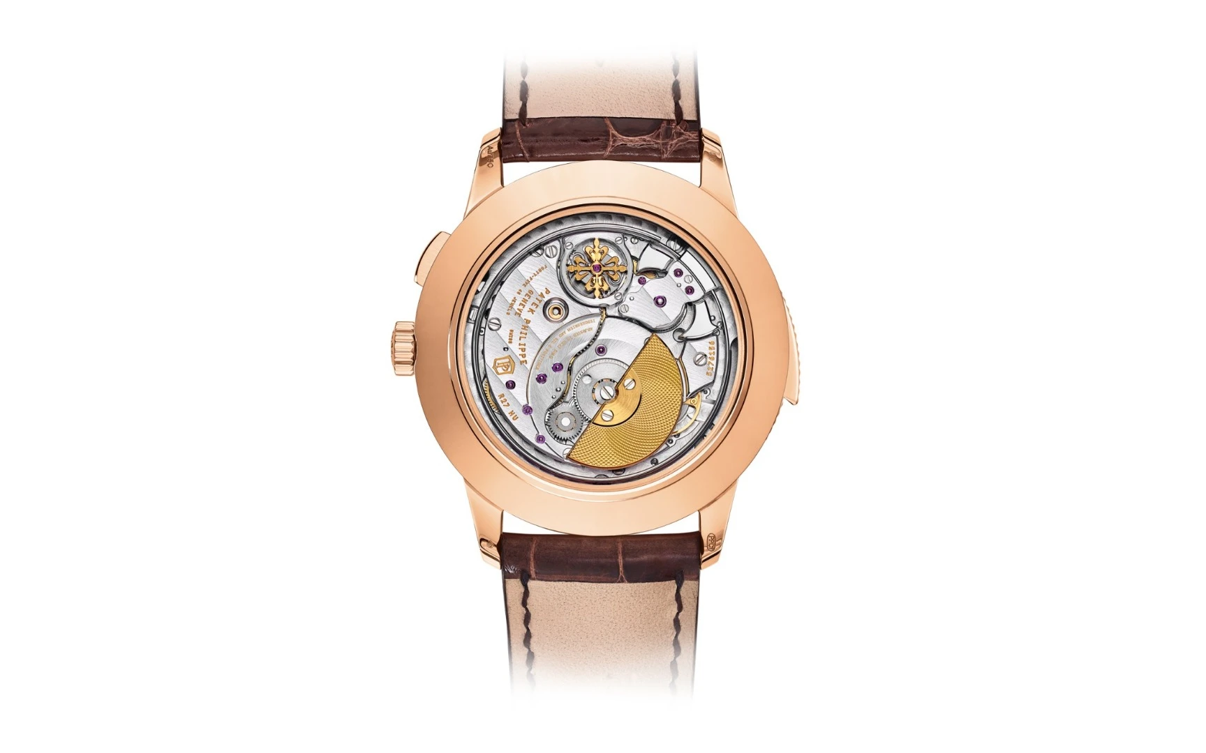 The Patek Phillipe World Time Repeater has a gold minirotor