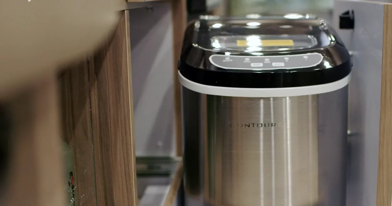 The Tommy Bahama trailer comes standard with an ice maker