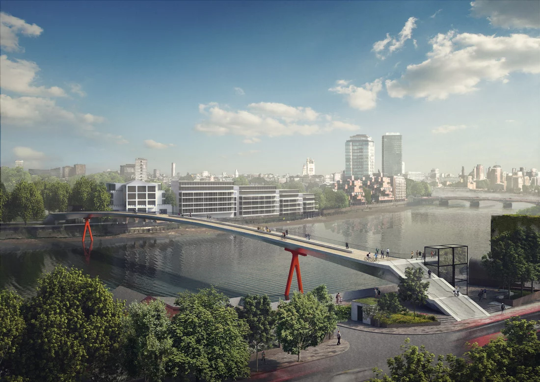 A high-arched bridge with separate cycle and footpaths (Image: NEP Bridge Competition)