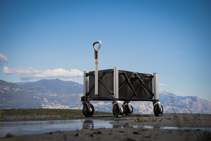 The Orion motors at up to 4 mph, while hauling up to 180 lb of gear
