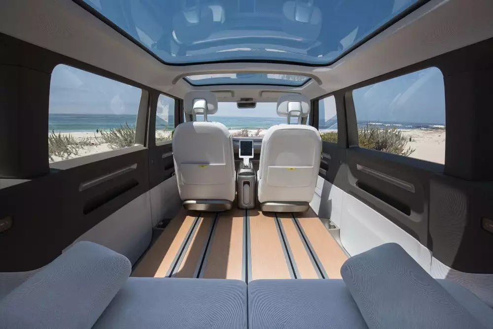 Interior of Volkswagen's forthcoming I.D. Buzz van, which will feature Nvidia tech to power its autonomous systems