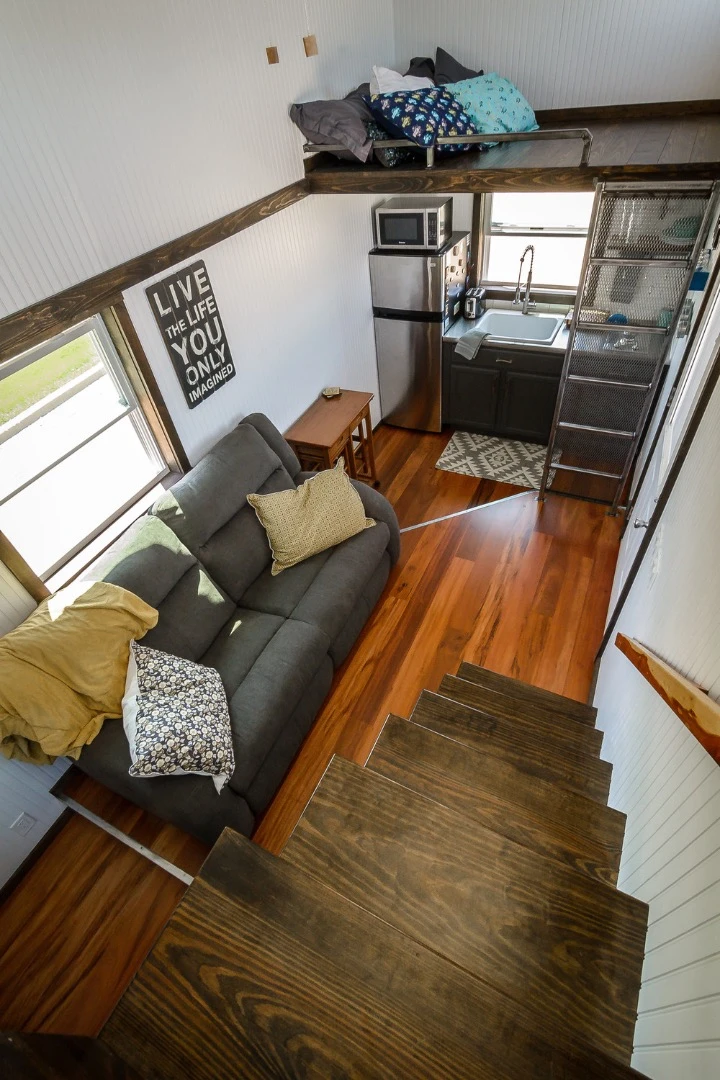The interior layout is unusual in this build