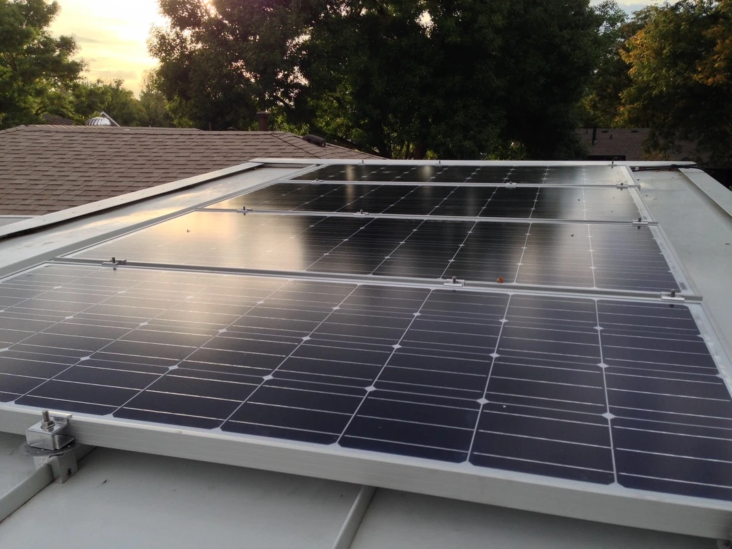 The home is powered by a solar panel system, but a generator and external hookup are also available