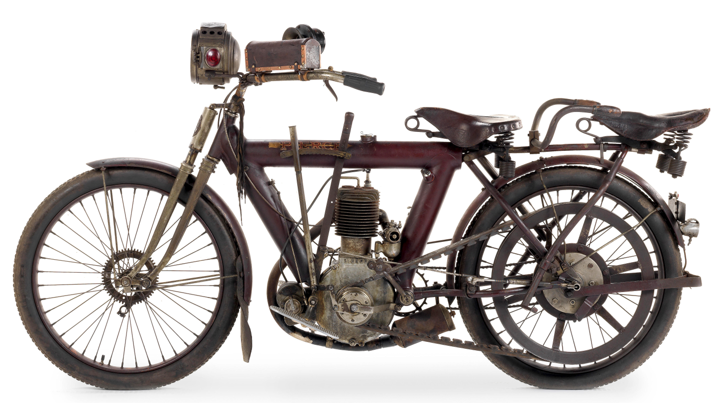 1912 Pierce 644cc Model 12 Single Price: £89,980 ($119,546)Auction Description