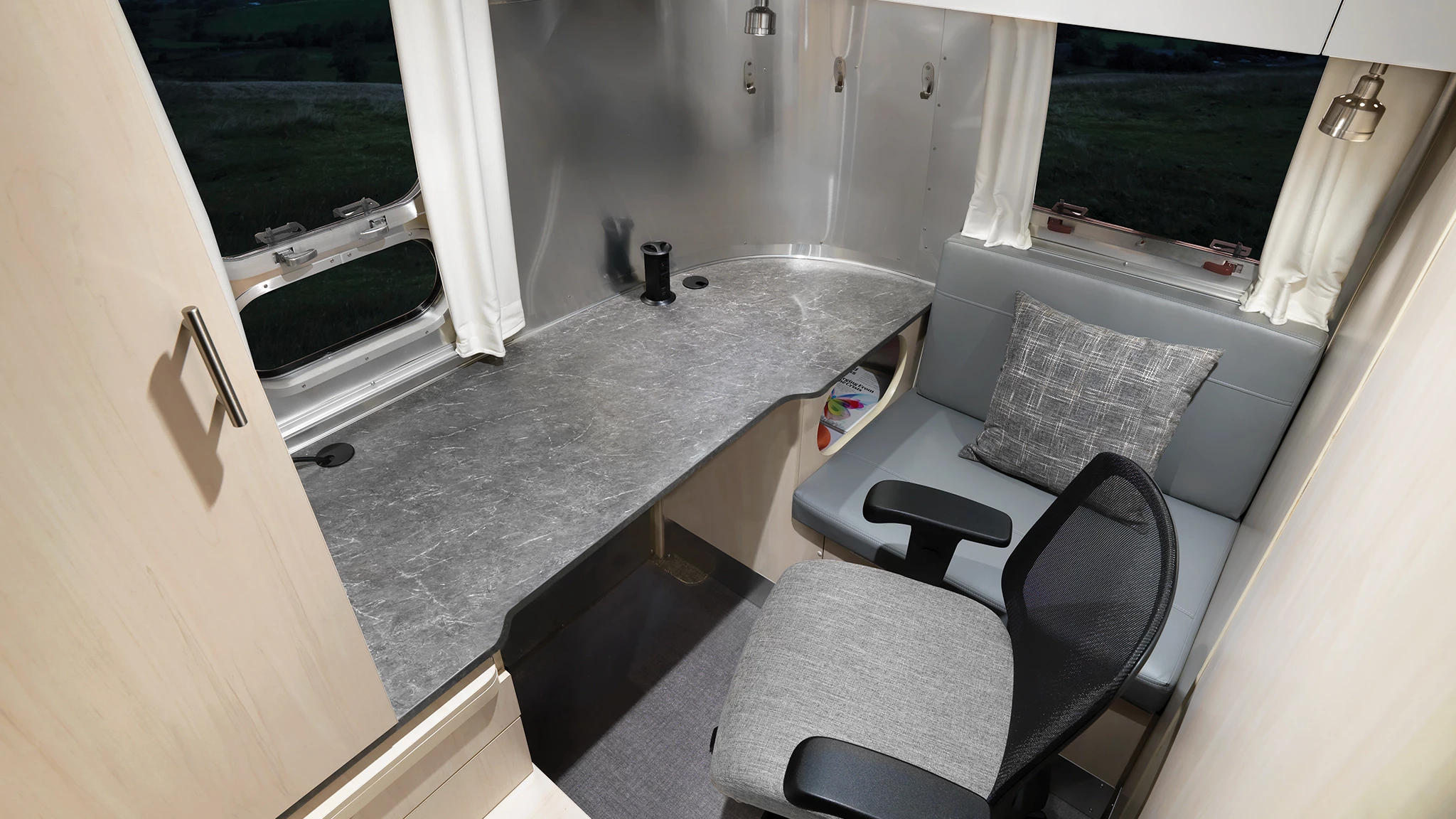 The Flying Cloud 30FB Office includes a dedicated work space