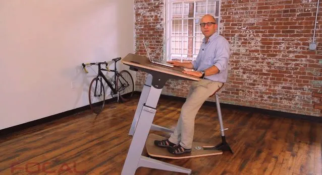 Designer Martin Keen, with his Locus semi-standing work station