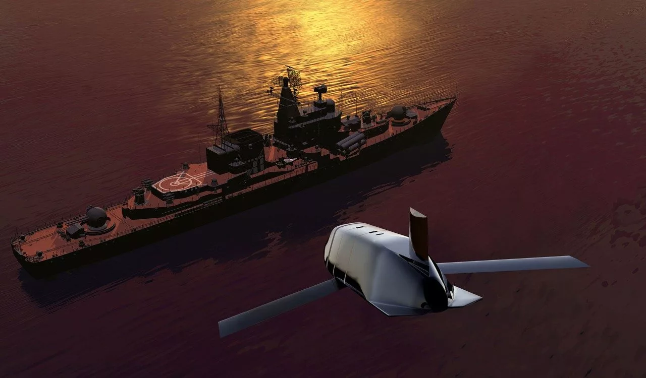 Artist's concept of an LRASM closing on target