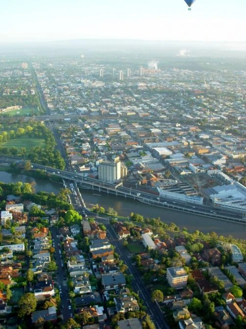 Punt Road dissects the city - it is named after it's original purpose as Melbourne's main crossing point of the Yarra River where a punt shuttled the bullock drays of farmers from the late 1830s before bridges had been built
