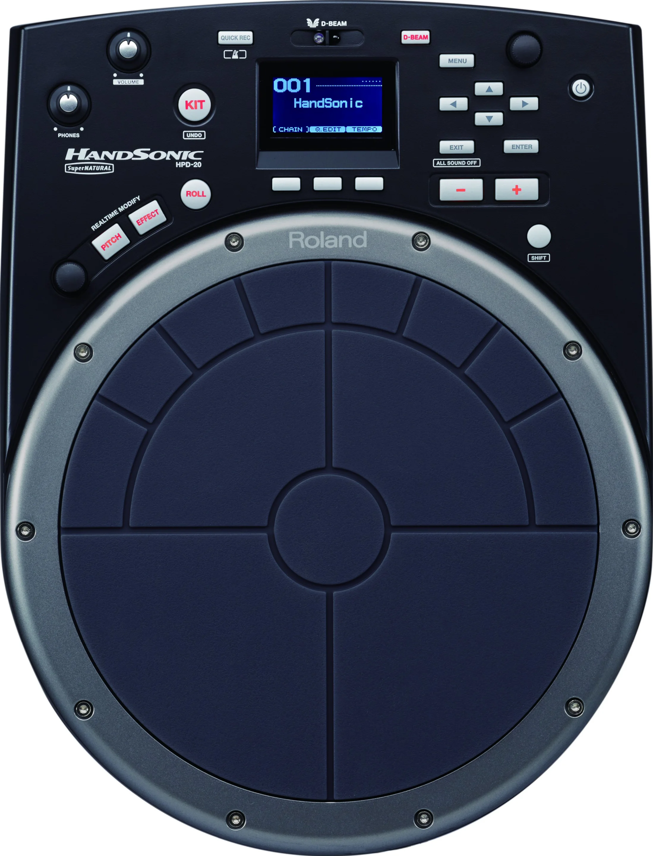 Three banks of multi-effects are available, each containing 25 different effects, along with a Roll button that turns your tap into a drum roll, and a Realtime Modify control for pitch and effects adjustment