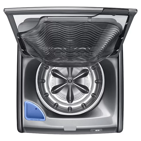 The clothing and the wash water can be emptied into the activewash's main drum via an opening at the back of the sink