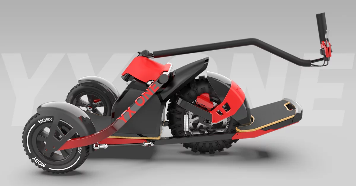 Folding the handle down lets you drag it about on its front wheels or stick it in the trunk of a car