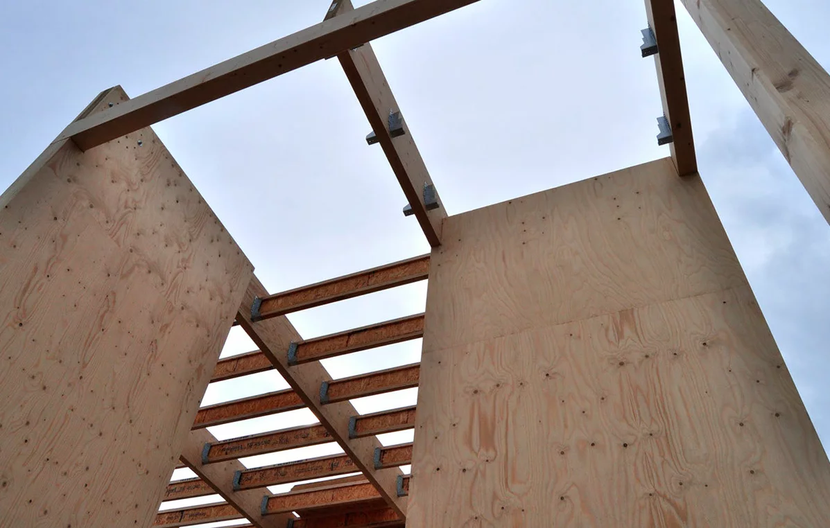 A computer numerical control (CNC) wood router was used to fabricated pieces from the buildings CAD design data in a process similar to 3D printing