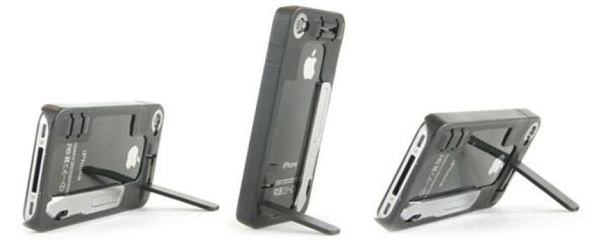 The USB stick can be used as a stand to prop the case landscape or portrait mode