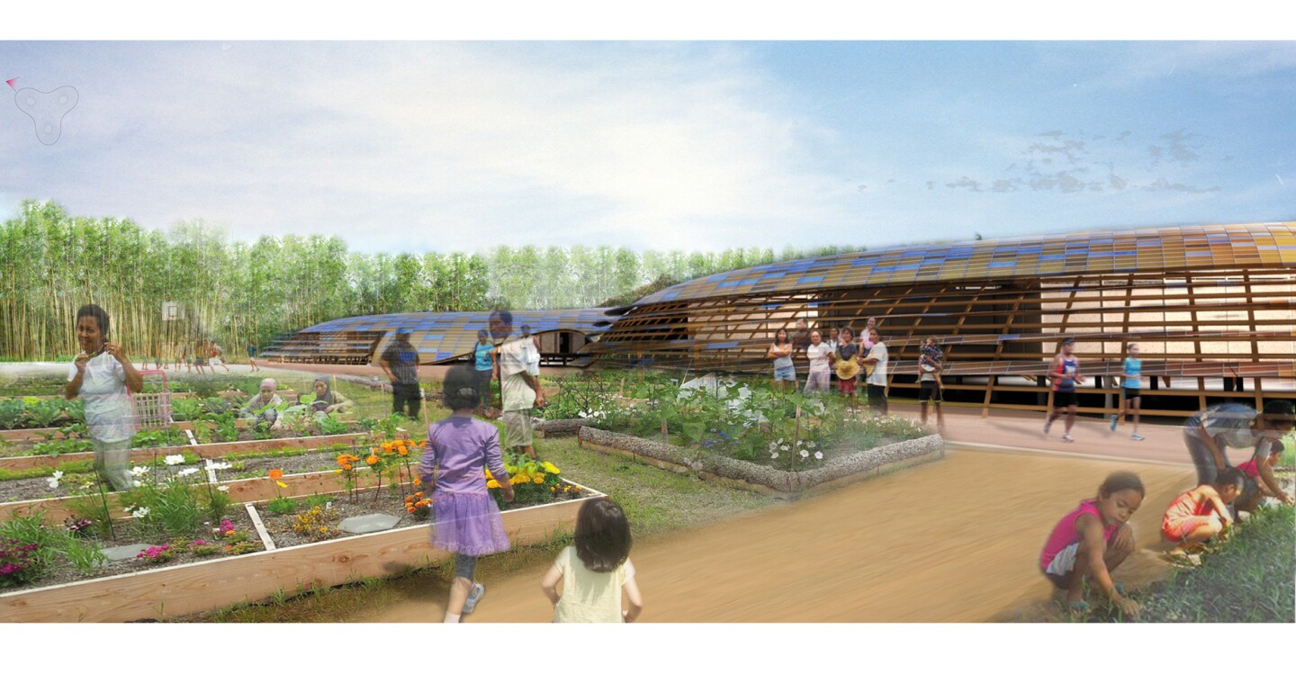 MAT-TER envisions using local bamboo as the primary building material, and the floors, walls, and furniture are all made from bamboo (Image: MAT-TER)
