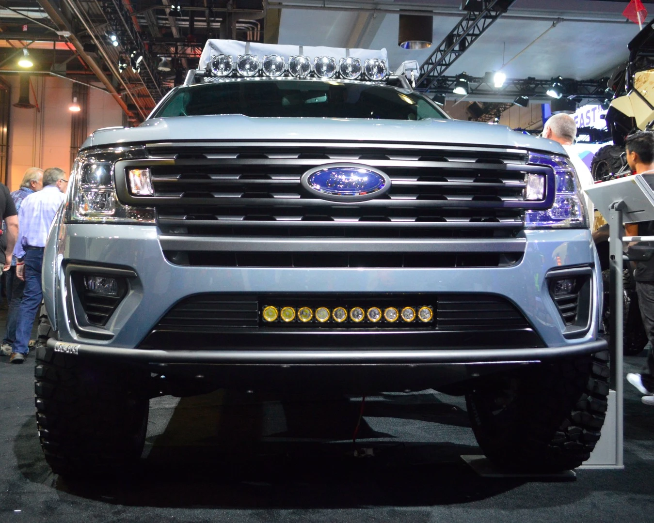 Based on the all-new 2018 Ford Expedition, the Baja-Forged Adventurer gets an ARB roof-top tent and refrigerator for camping, along with an upgraded suspension, 35-in Mud-Terrain tires and bumpers with improved clearance