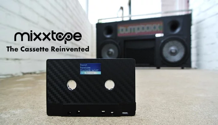 While there's no actual tape in there, the Mixxtape plays in a cassette player through a stationary magnetic head