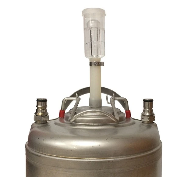 Keg with airlock attached for fermenting