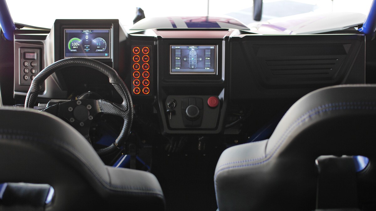 The 7-inch displays in the cabin can be joined by a bigger one