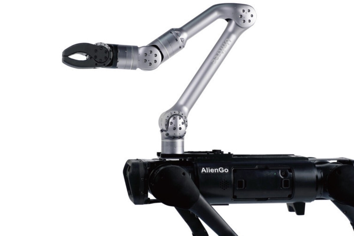 Unitree quadruped robots get a helping hand a whole arm, in fact